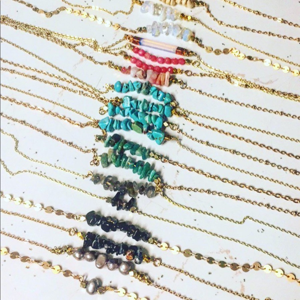 Handmade real gemstone pearl bracelets & necklaces